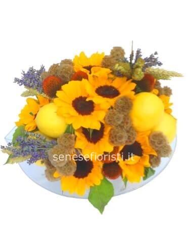 Centrotavola con girasoli a partire da