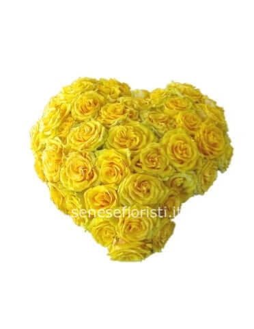 Cuore di rose gialle a partire da