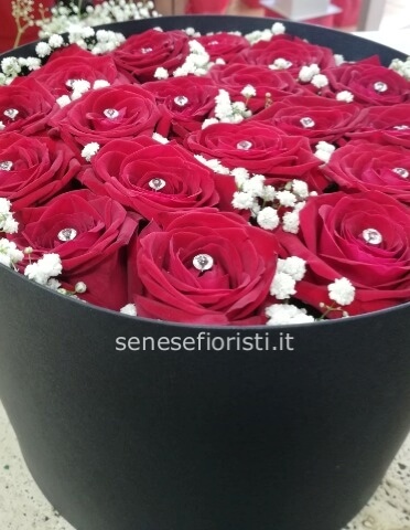 Flawer box rose rosse