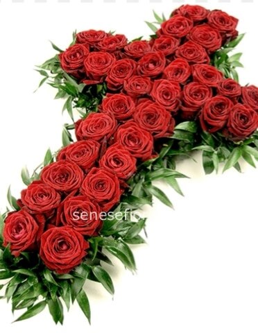 Croce di rose rosse locali